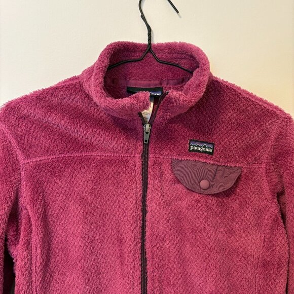 Patagonia Fleece Sweater Zip Jacket Girls' Size L Purple Pink Outdoor - Picture 6 of 11